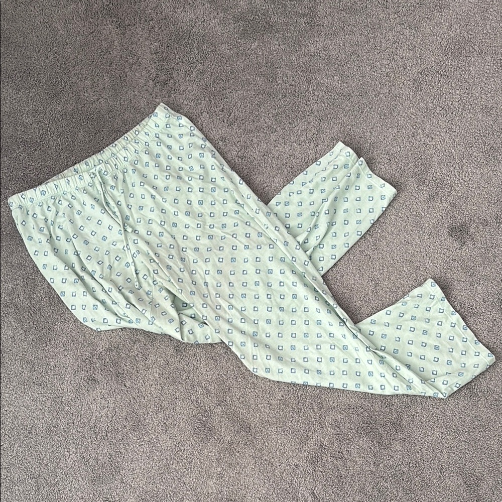 Light Green Patterned Pajama Pants